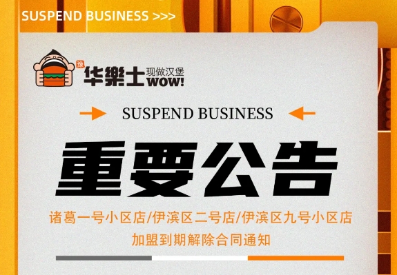 （諸葛一號小區(qū)店，伊濱區(qū)二號小區(qū)店，伊濱區(qū)九號小區(qū)店)加盟到期解除合同通知